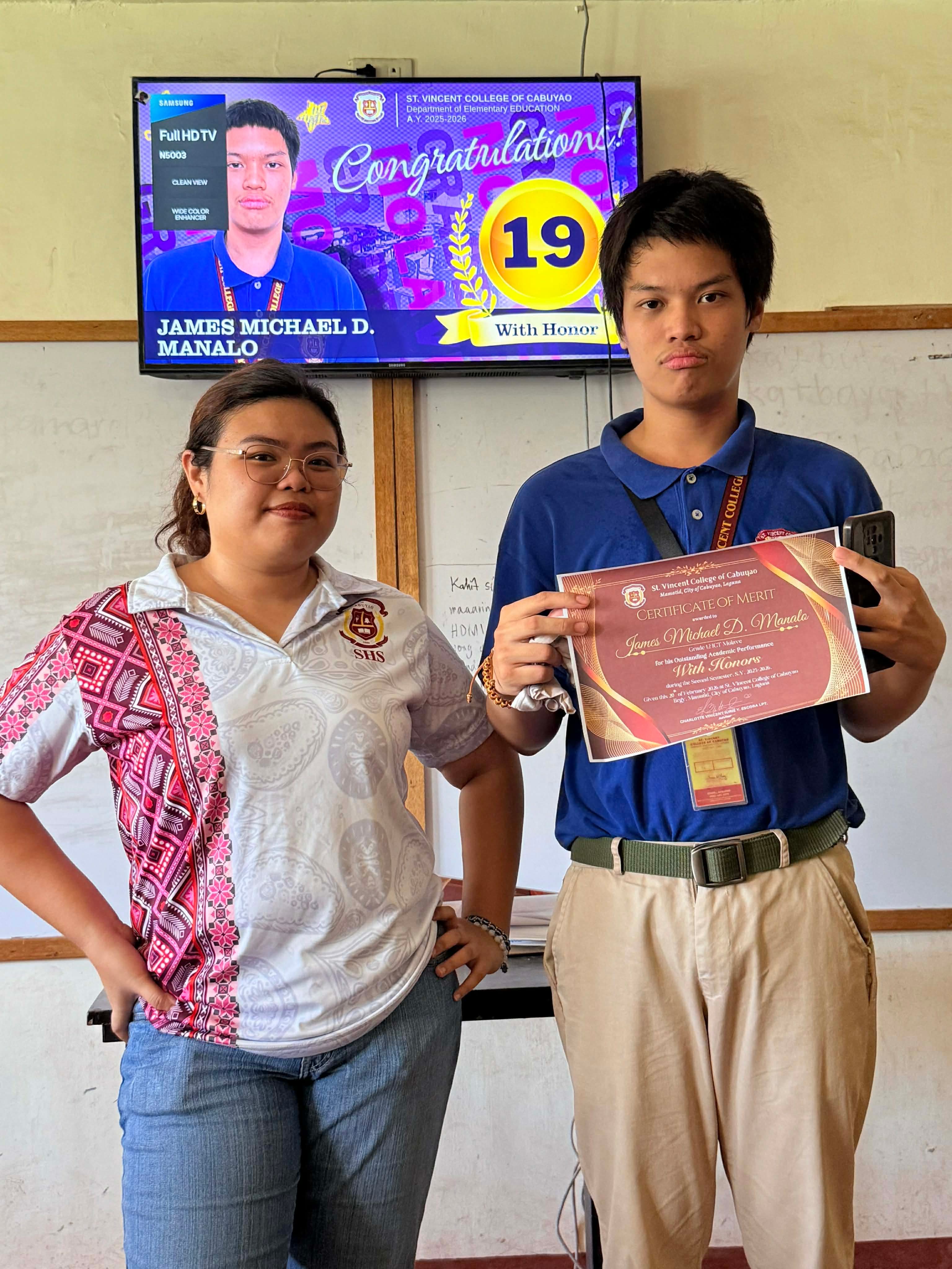 James Michael D. Manalo graduating with honors